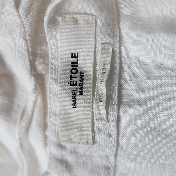 Isabel Marant Telicia White Ruffle Linen Dress, Size 4 - Picture 8 of 9